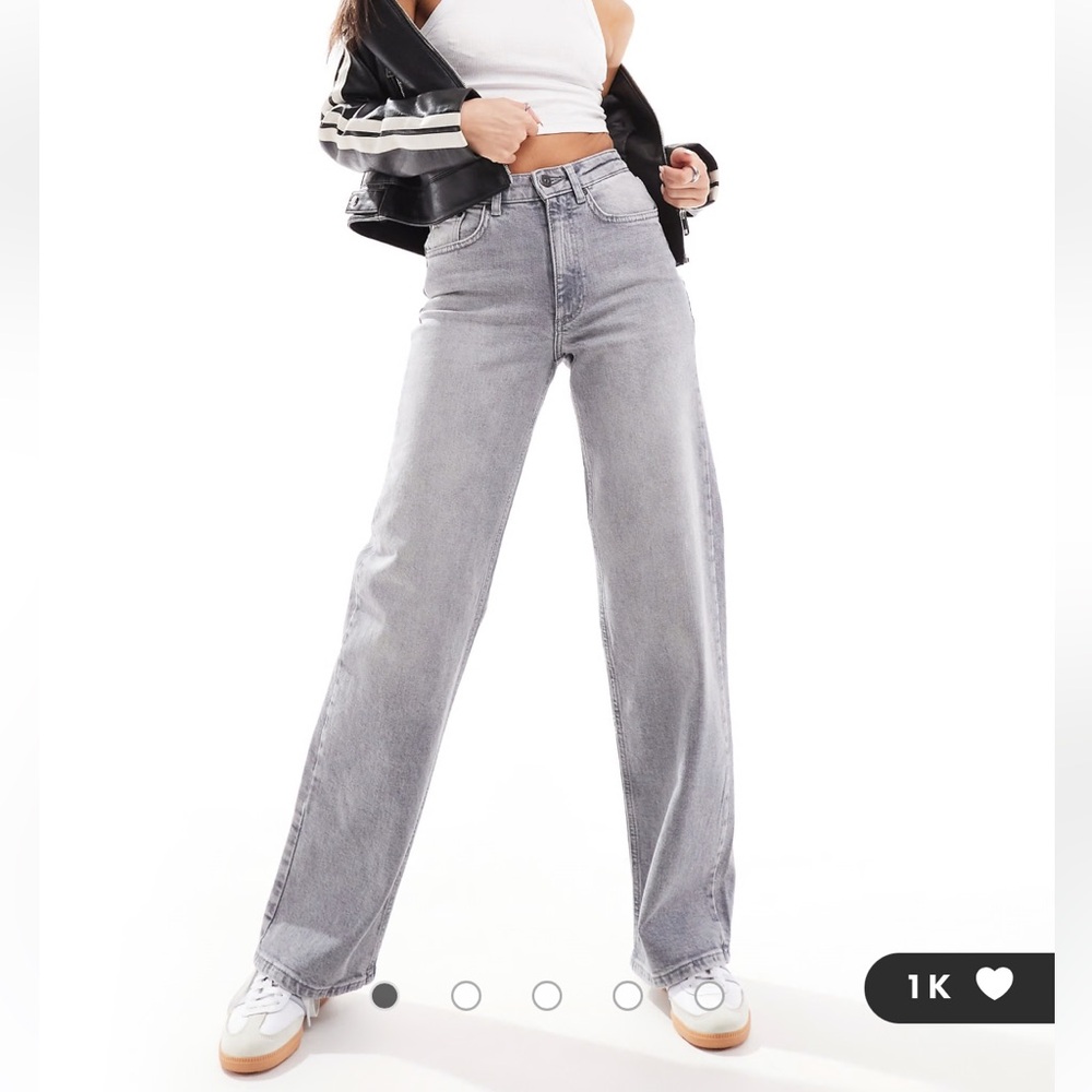 🩶✨ONLY Juicy high rise wide leg jeans in gray wash, Sz 27